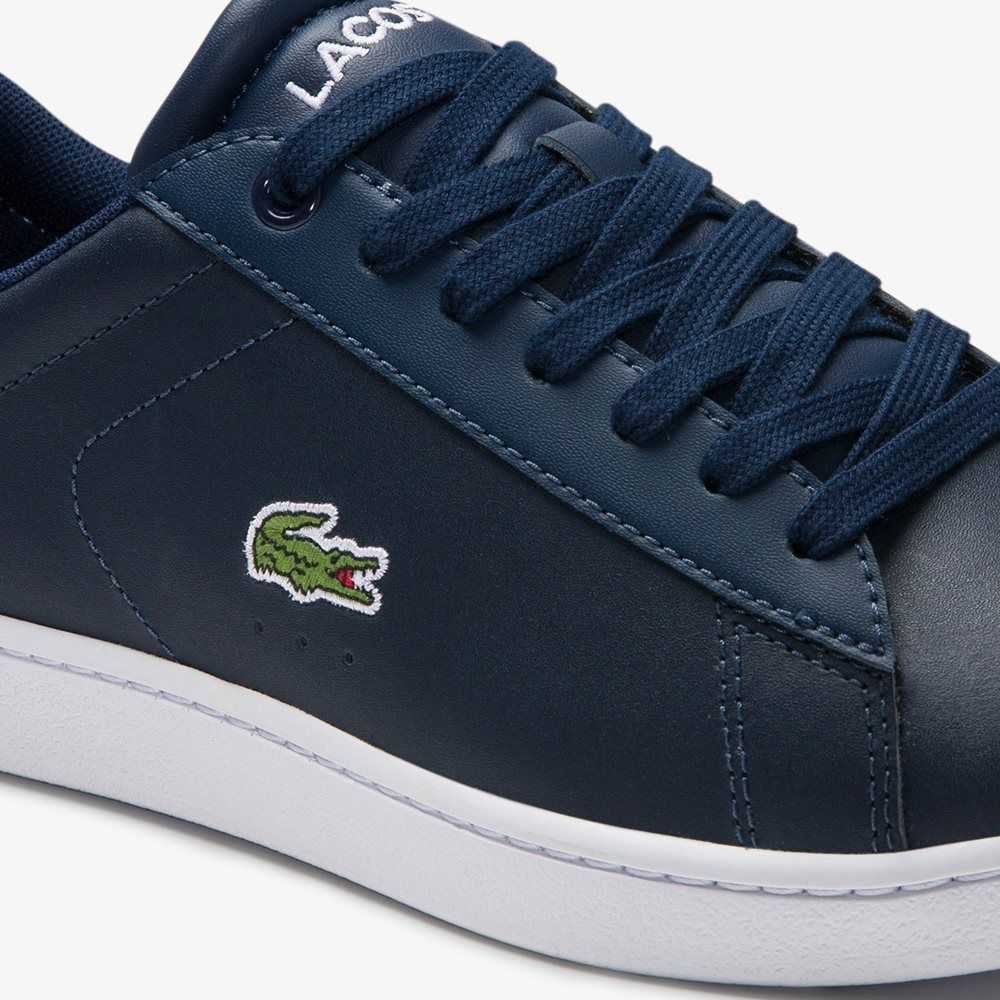 Nvy Lacoste Carnaby Evo Mesh-lined Leather Sneakers | YMGXLA-329