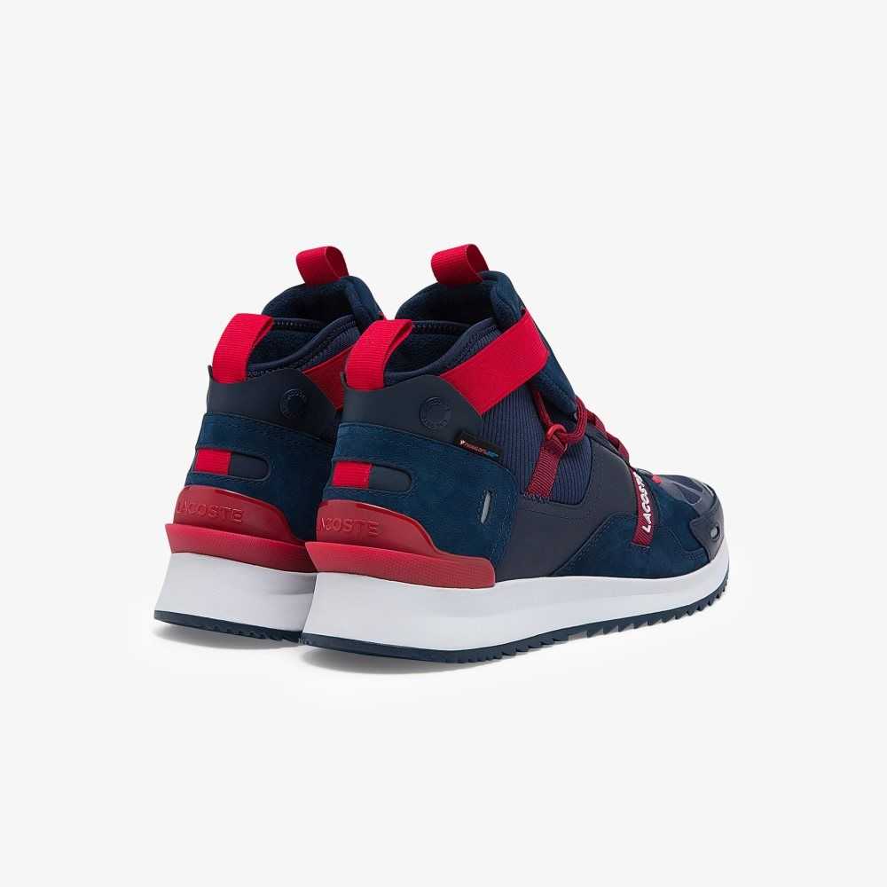 Nvy/Red Lacoste Run Breaker Textile and Leather Sneakers | PNCOWY-781