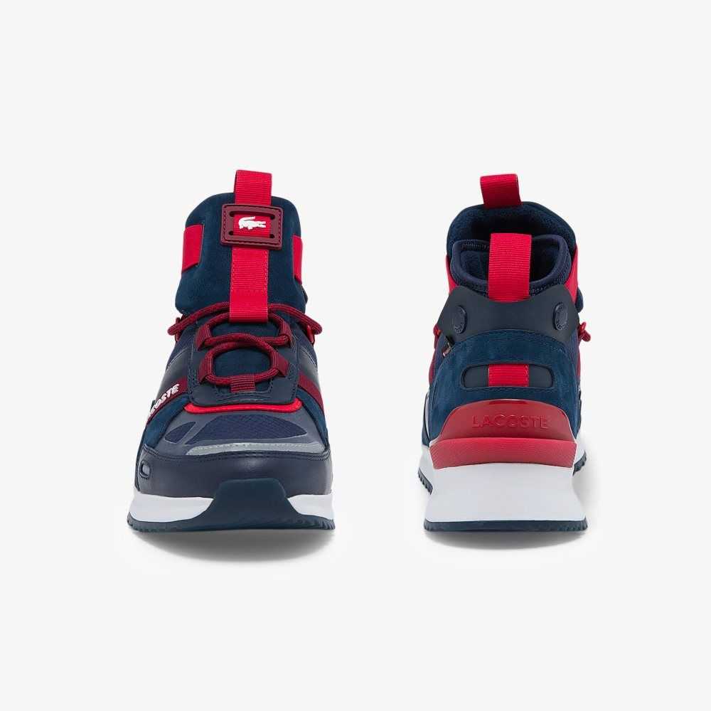 Nvy/Red Lacoste Run Breaker Textile and Leather Sneakers | PNCOWY-781