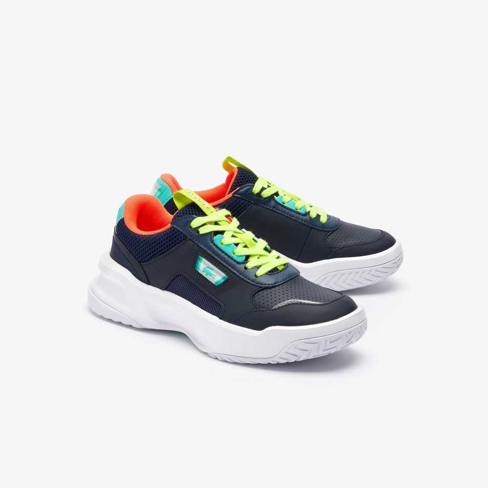 Nvy/Trqs Lacoste Ace Lift Leather Sneakers | RWYXVQ-307