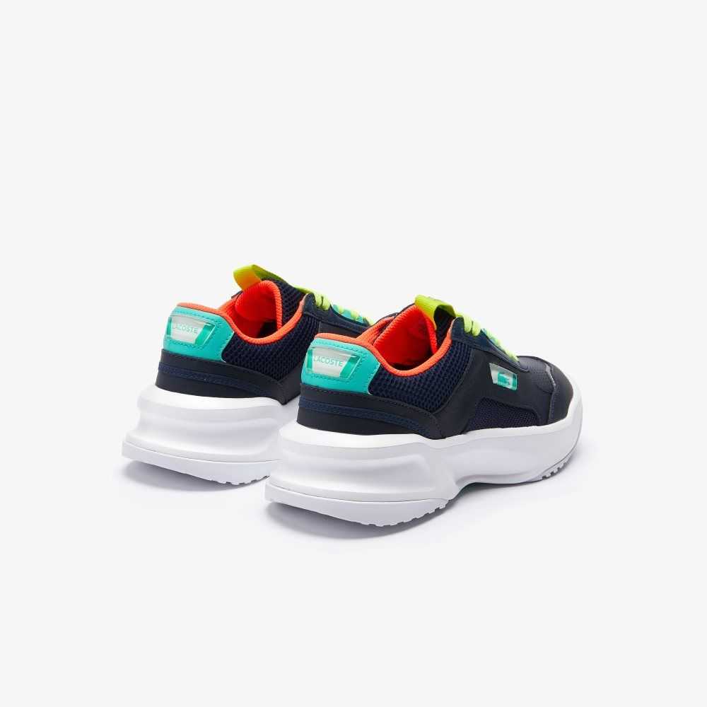 Nvy/Trqs Lacoste Ace Lift Leather Sneakers | RWYXVQ-307