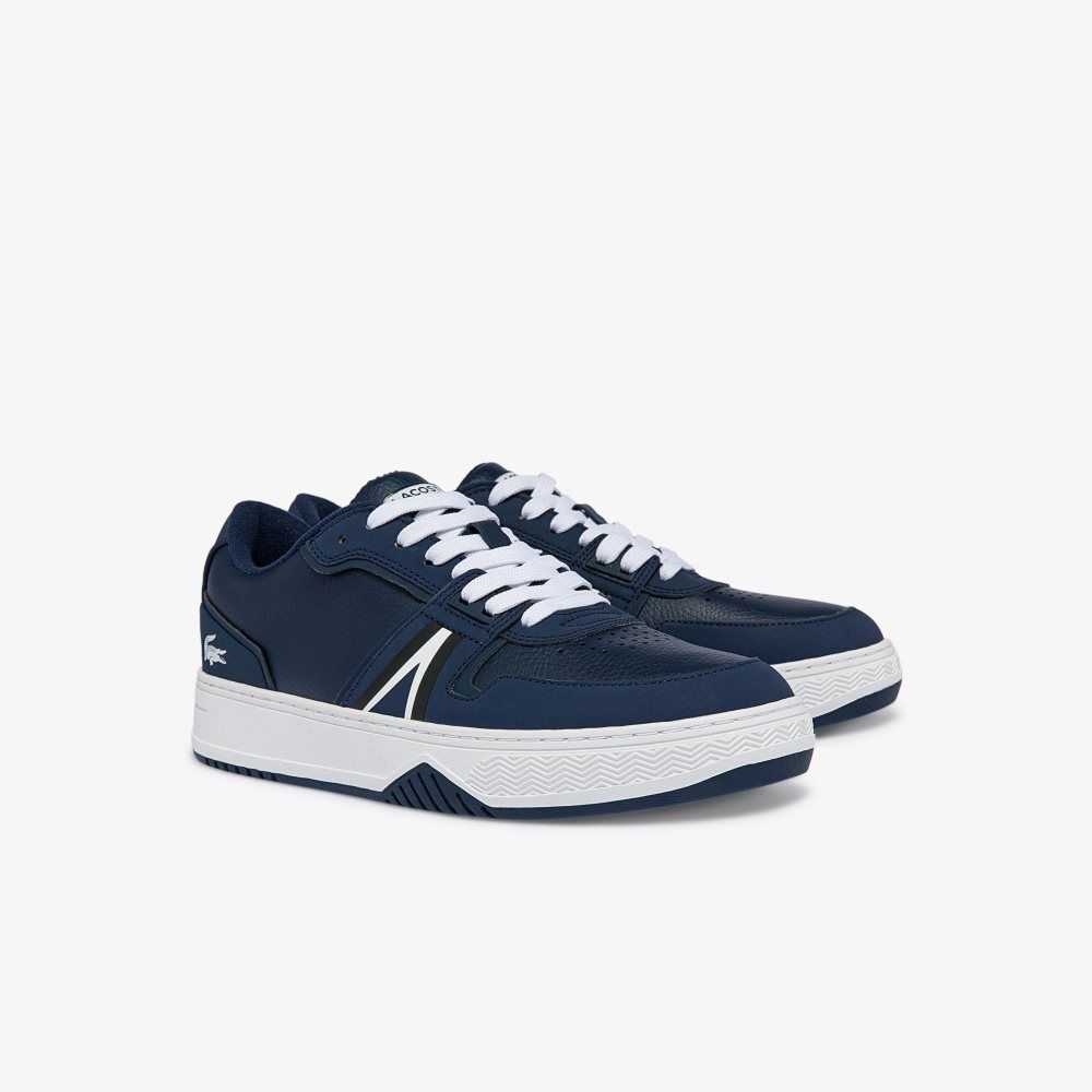 Nvy/Wht Lacoste L001 Leather Color-Pop Sneakers | DBOPWA-124