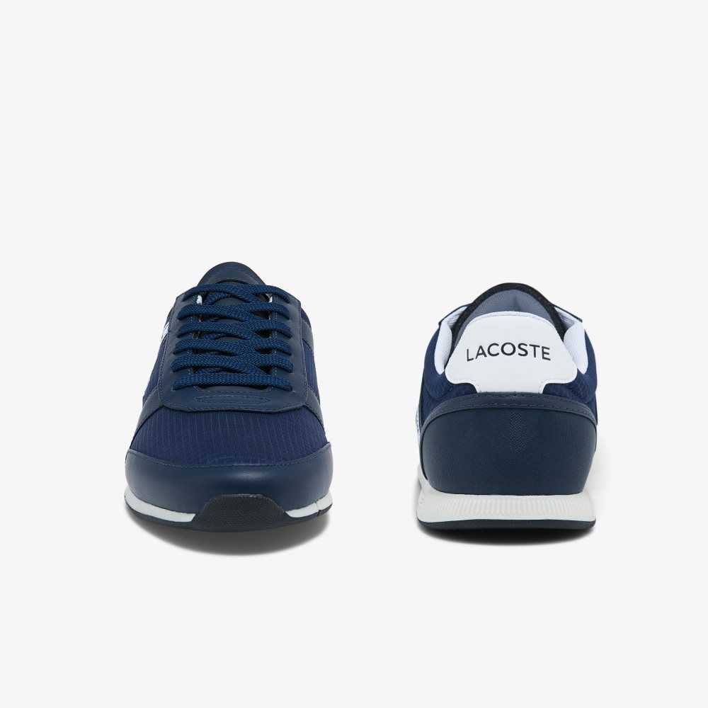 Nvy/Wht Lacoste Menerva Sport Leather Sneakers | TWAYDF-281