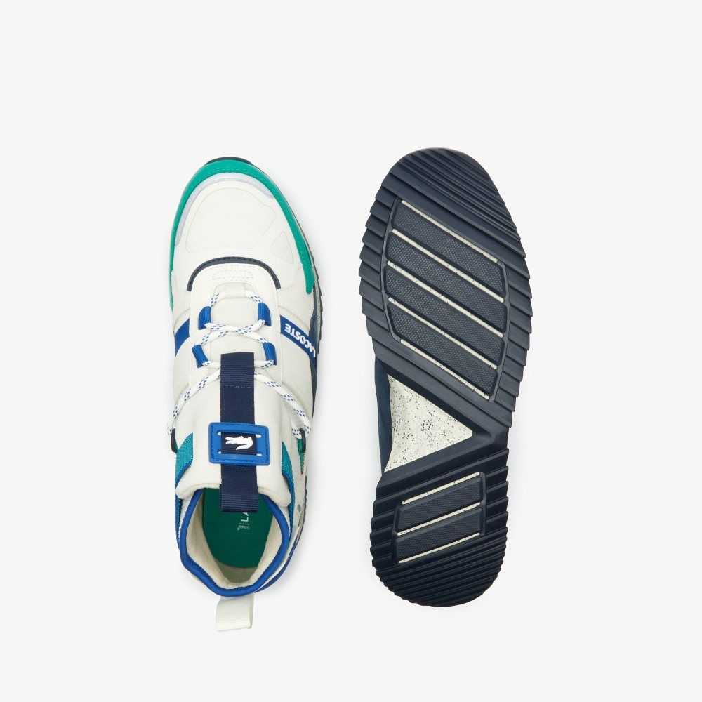 Off Wht/Grn Lacoste Run Breaker Leather Outdoor Shoes | BSDWOH-257