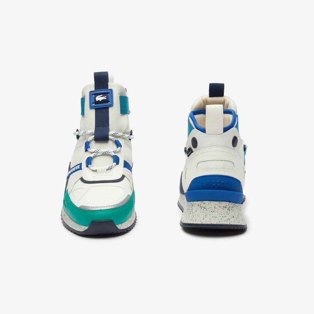 Off Wht/Grn Lacoste Run Breaker Leather Outdoor Shoes | BSDWOH-257