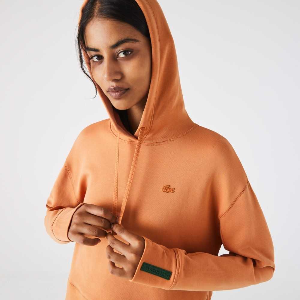 Orange Lacoste Hooded Sweatshirt | JDRTBF-652