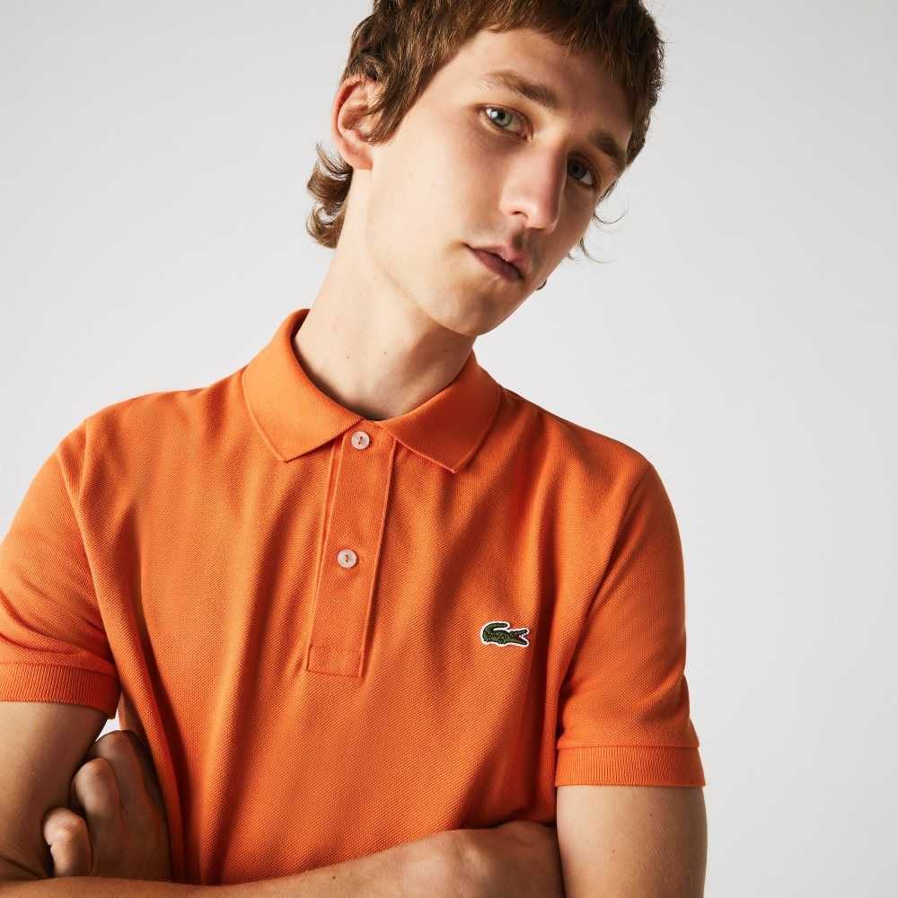 Orange Lacoste Original L.12.12 Slim Fit Petit Pique Cotton Polo | DVRECO-359