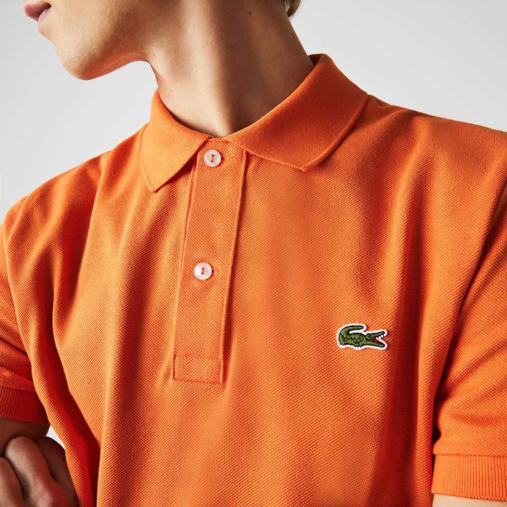 Orange Lacoste Original L.12.12 Slim Fit Petit Pique Cotton Polo | DVRECO-359