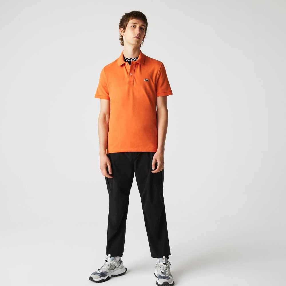 Orange Lacoste Original L.12.12 Slim Fit Petit Pique Cotton Polo | DVRECO-359