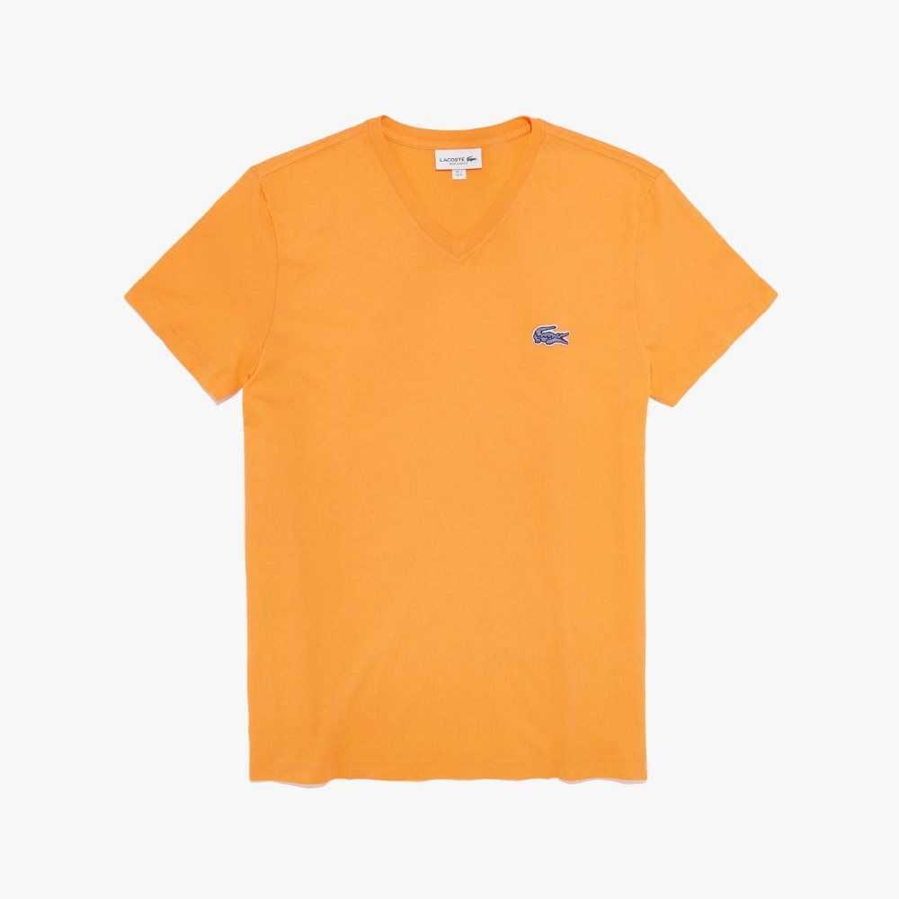 Orange Lacoste Regular Fit Short Sleeve T-Shirt | IDHGSP-073