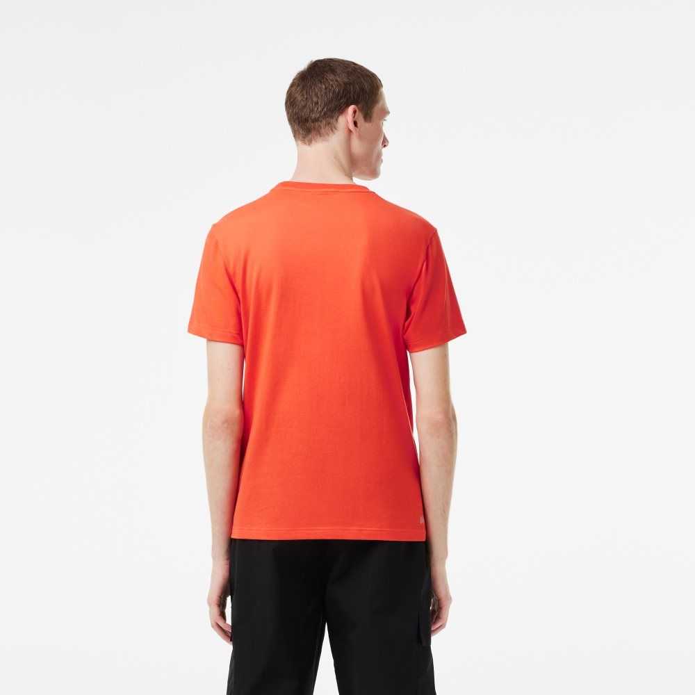 Orange Lacoste SPORT Regular Fit Organic Cotton T-Shirt | AIZUHL-279