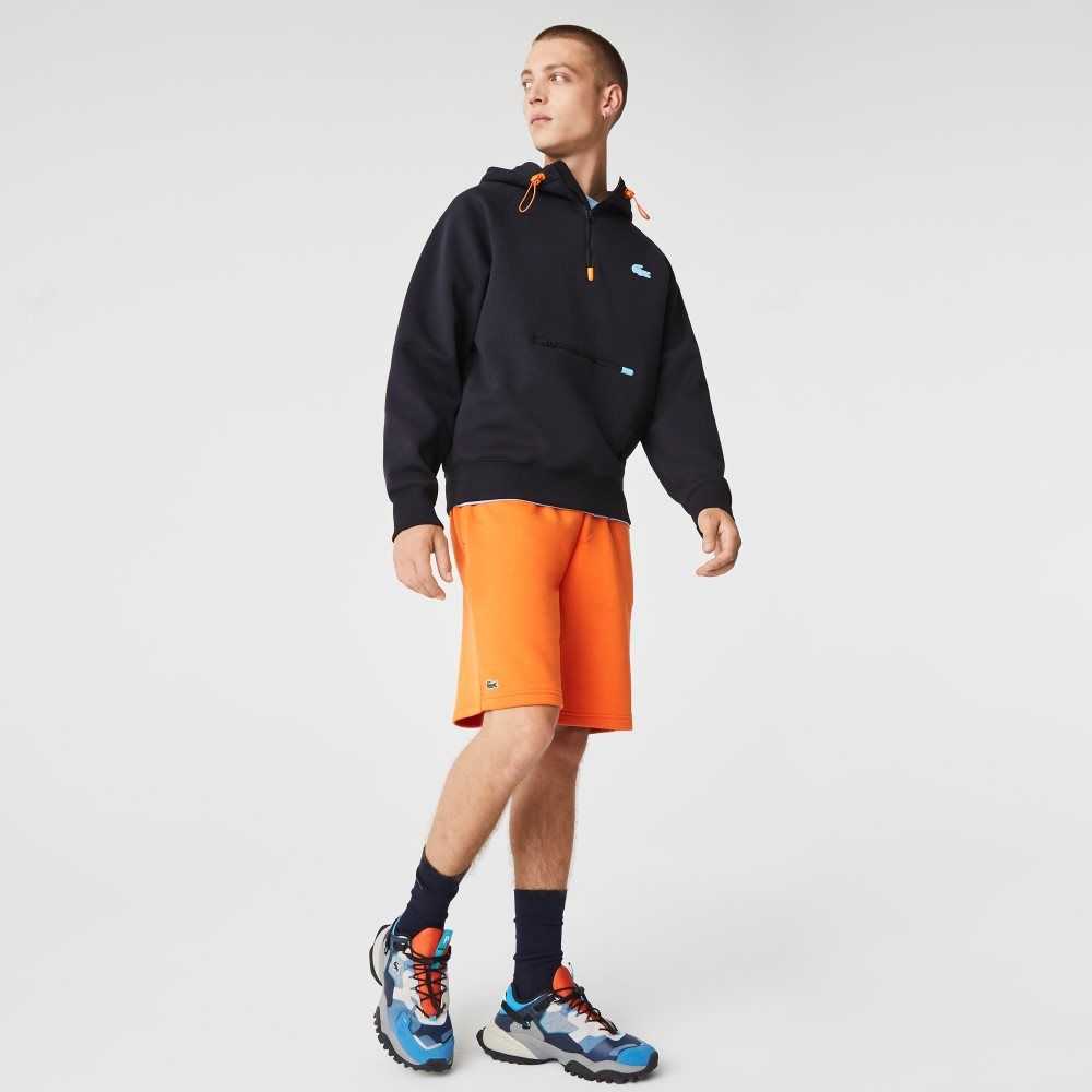 Orange Lacoste SPORT Tennis Fleece Shorts | JDCTNU-742