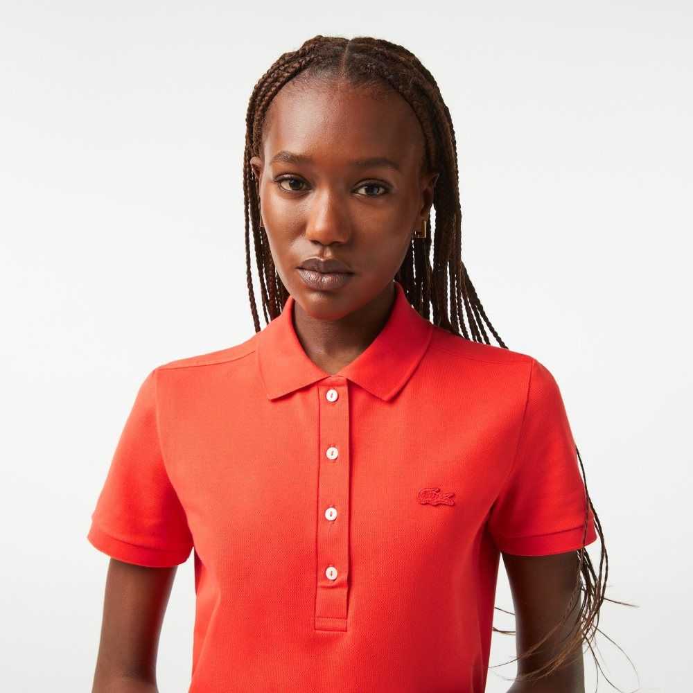 Orange Lacoste Slim Fit Stretch Cotton Pique Polo | LHSDBX-627