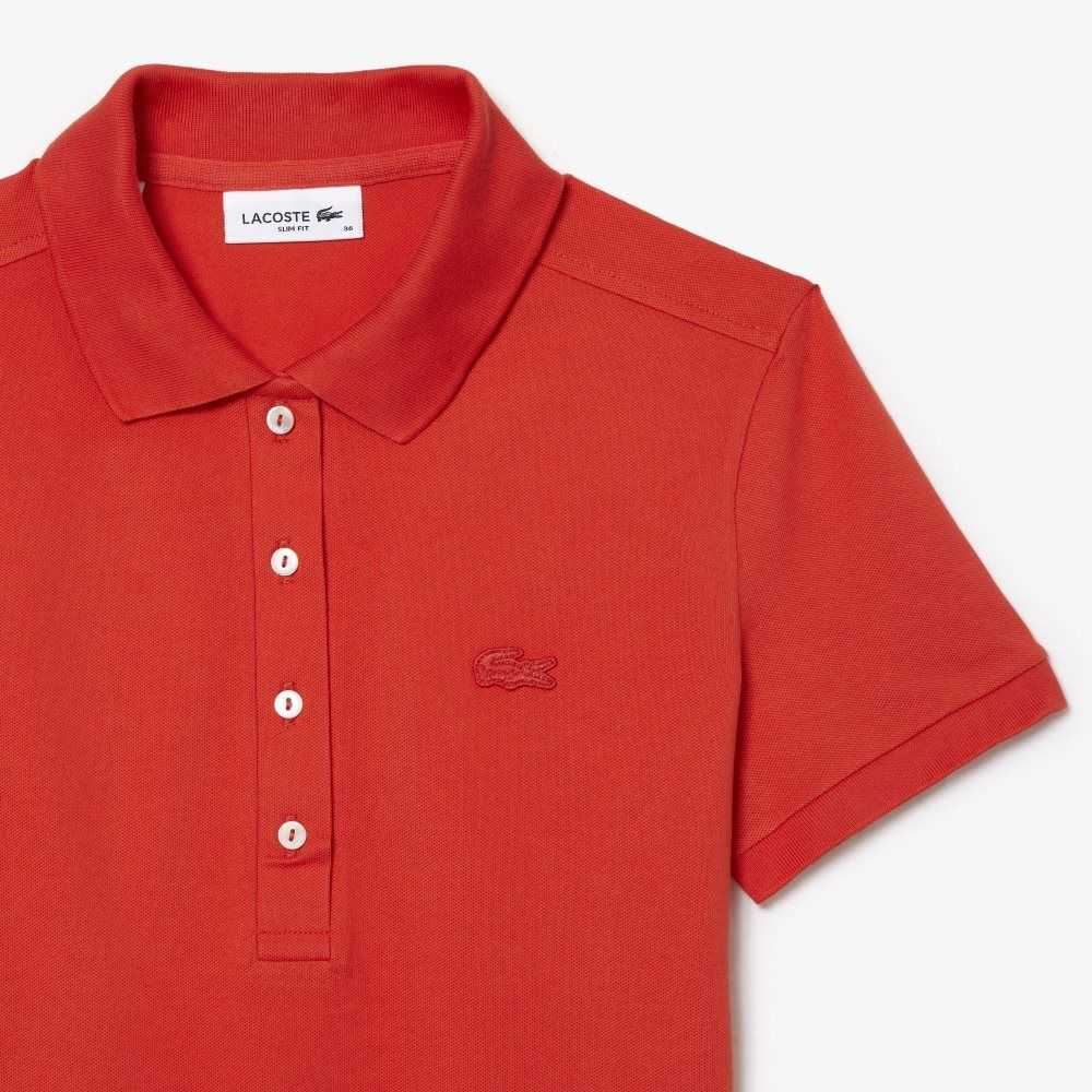 Orange Lacoste Slim Fit Stretch Cotton Pique Polo | LHSDBX-627