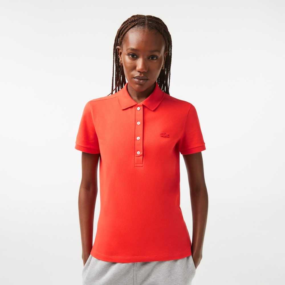 Orange Lacoste Slim Fit Stretch Cotton Pique Polo | LHSDBX-627