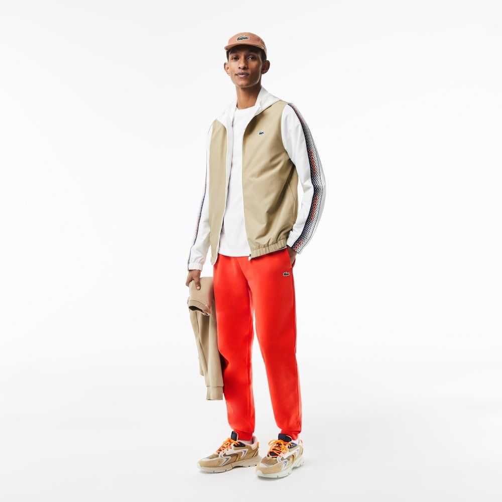 Orange Lacoste Tapered Fit Fleece Trackpants | OCIJQP-571