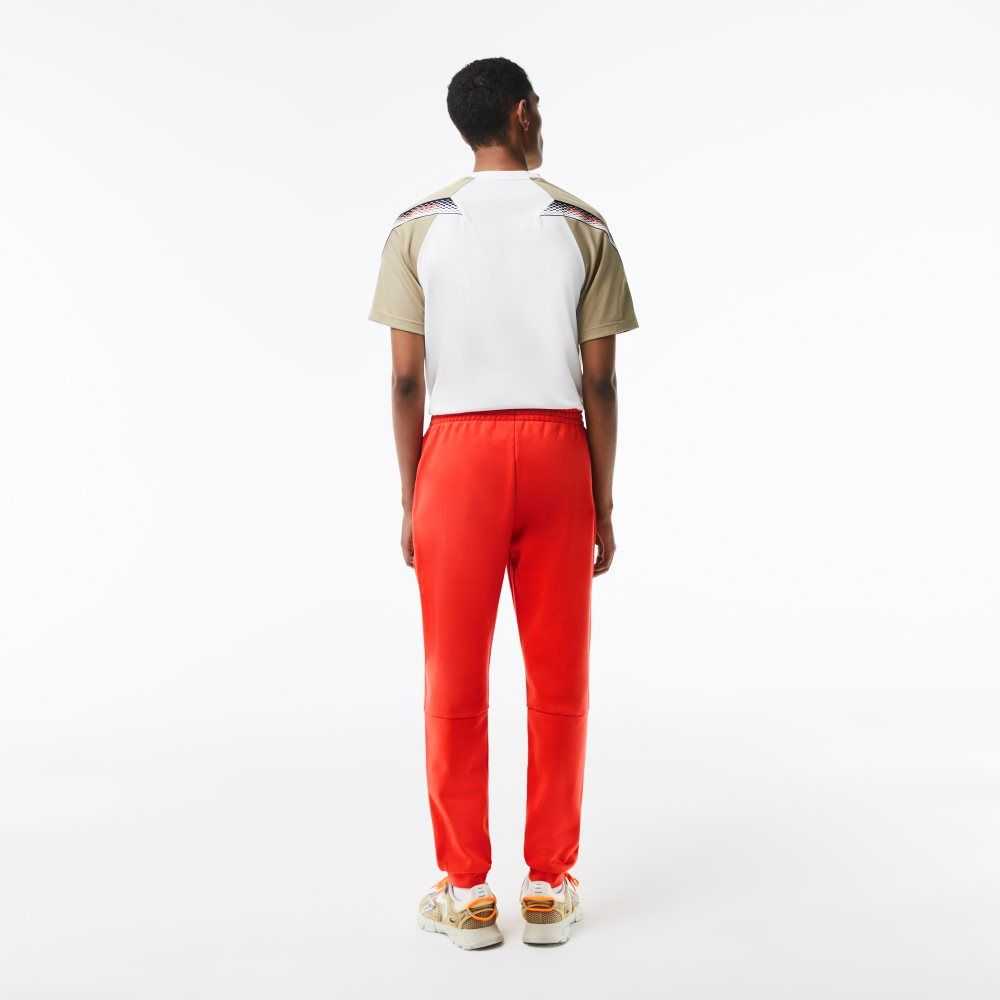 Orange Lacoste Tapered Fit Fleece Trackpants | OCIJQP-571