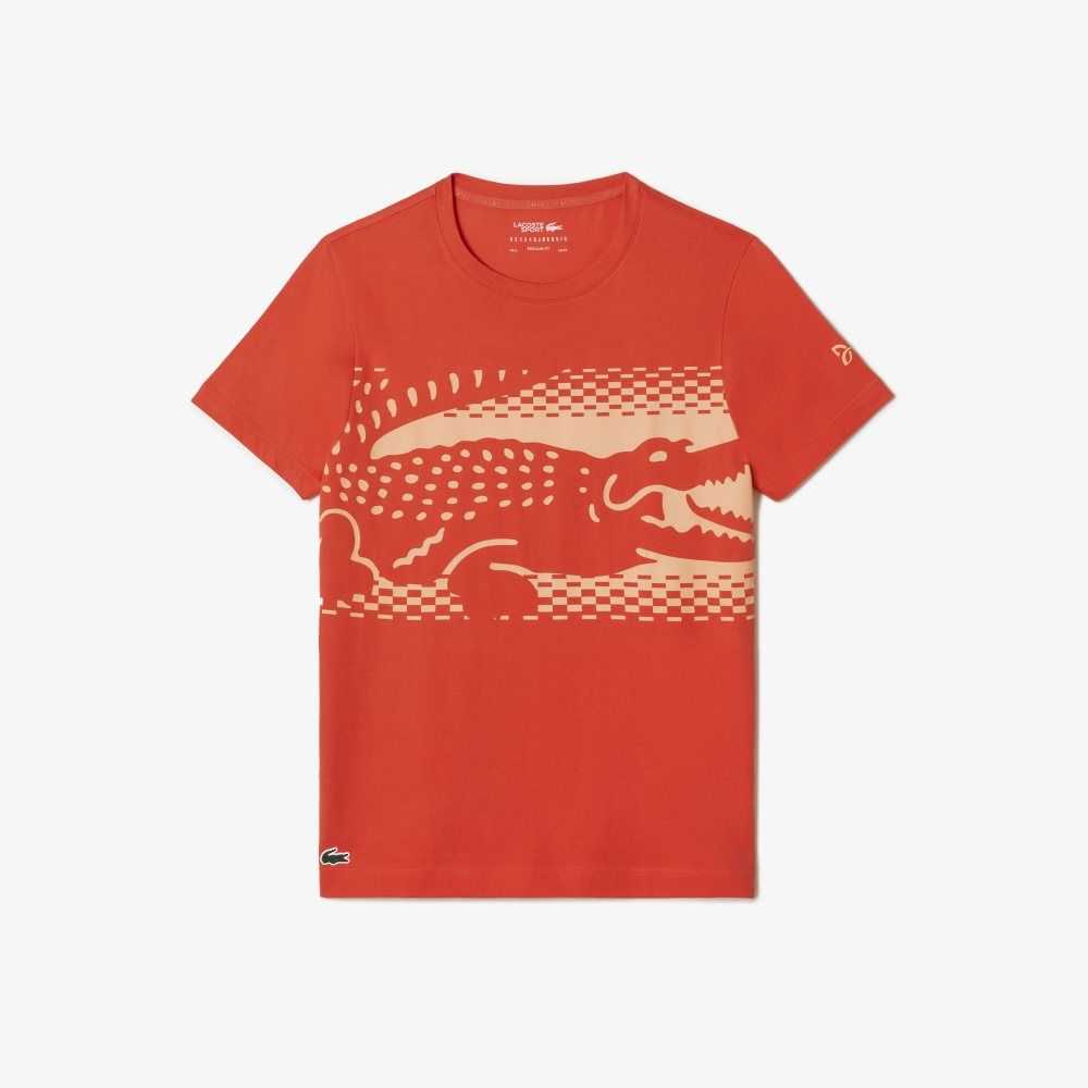 Orange Lacoste Tennis x Novak Djokovic T-Shirt | WSCYKT-105