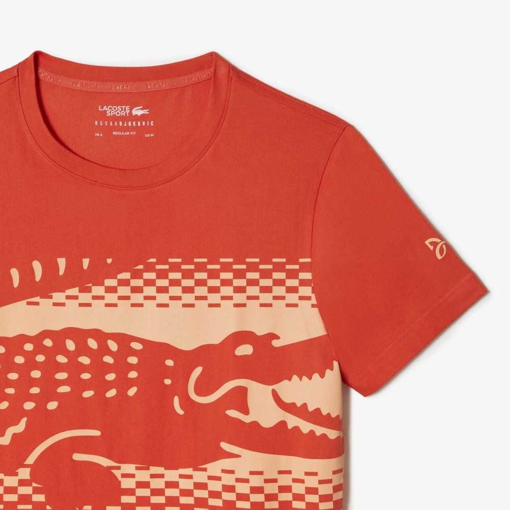 Orange Lacoste Tennis x Novak Djokovic T-Shirt | WSCYKT-105