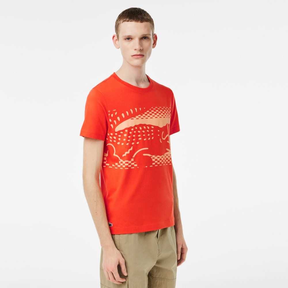 Orange Lacoste Tennis x Novak Djokovic T-Shirt | WSCYKT-105