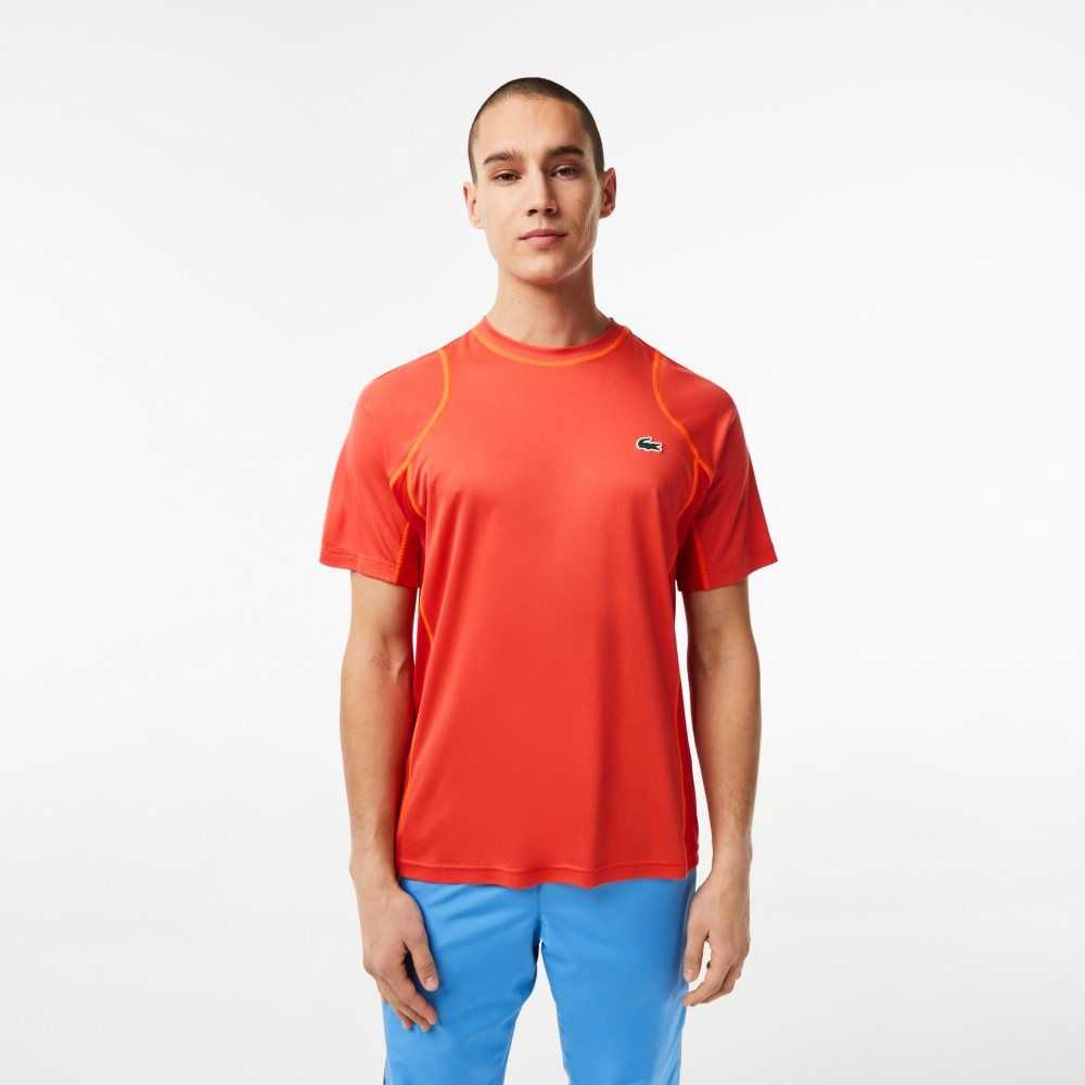 Orange / Red / Orange Lacoste Tennis T-Shirt in Tear Resistant Pique | TJKWOQ-681