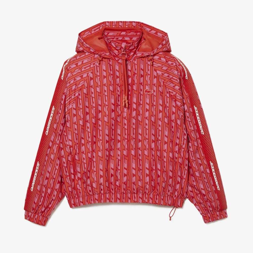 Orange / Red / Pink Lacoste Oversized Hooded Track Jacket | OJFCUW-576