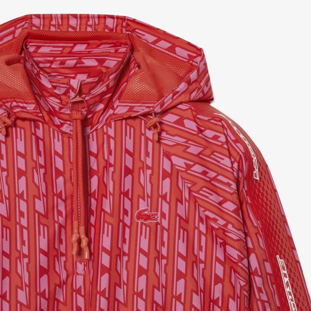 Orange / Red / Pink Lacoste Oversized Hooded Track Jacket | OJFCUW-576
