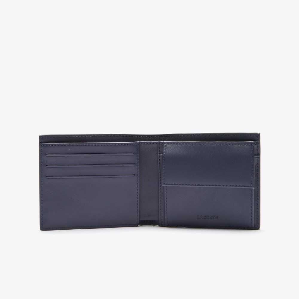 Peacoat Lacoste Fitzgerald Leather Wallet | RUABTC-839