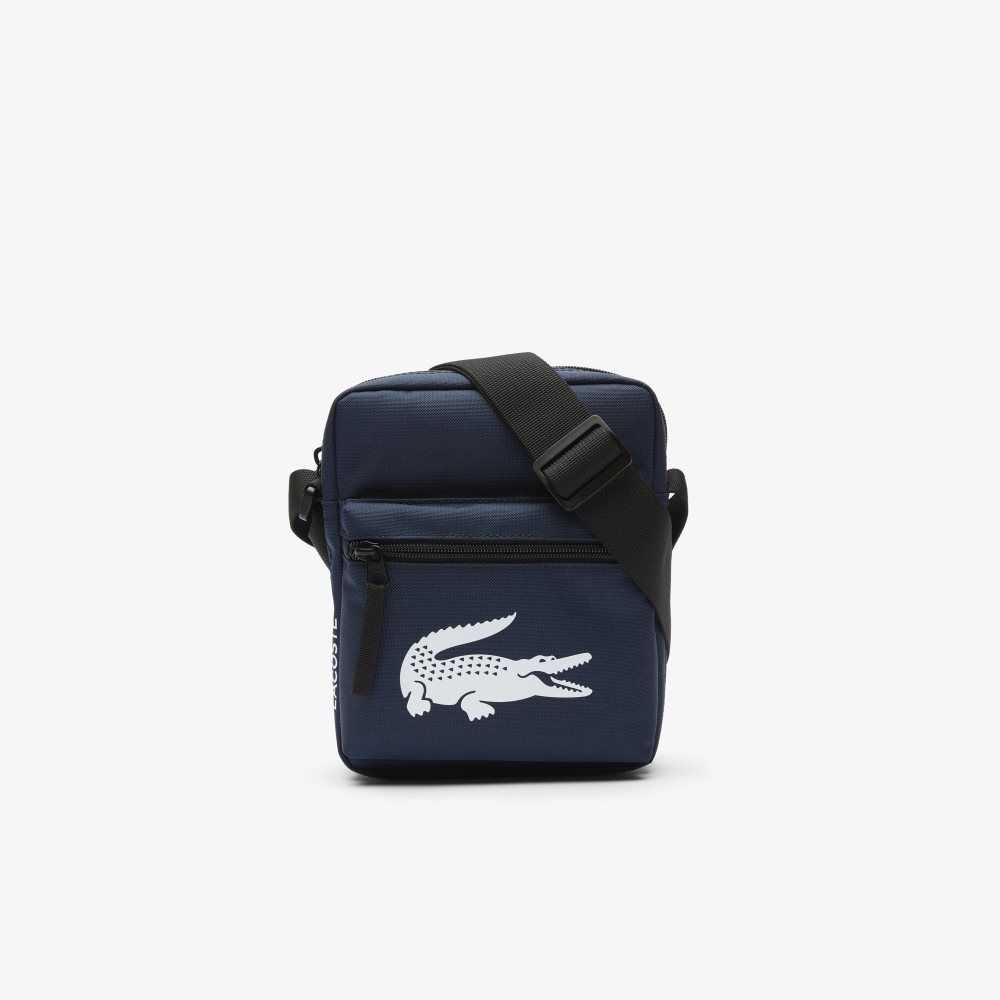 Peacoat Lacoste Recycled Fiber Shoulder Bag | AMZJQX-482