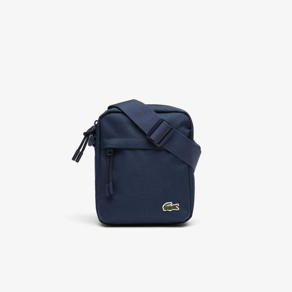 Peacoat Lacoste Zip Crossover Bag | DVQHOF-026