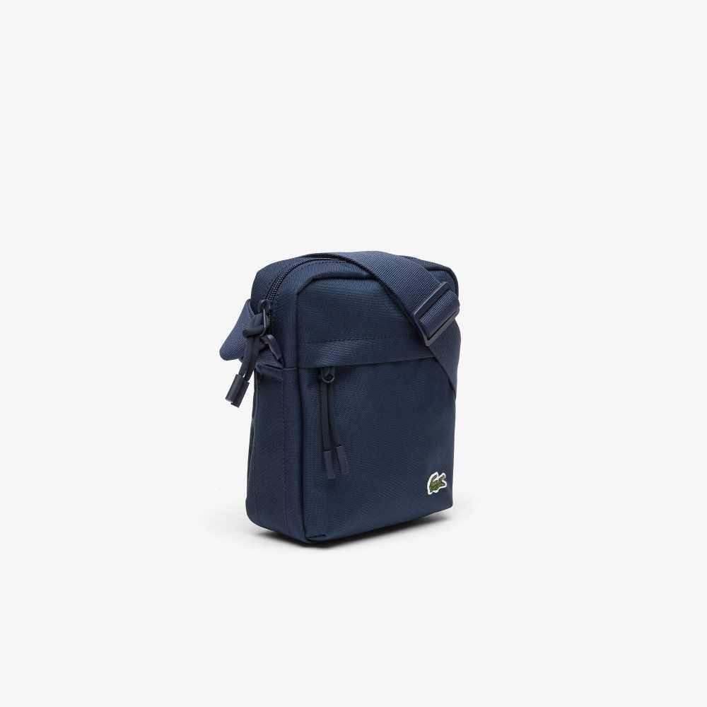 Peacoat Lacoste Zip Crossover Bag | DVQHOF-026