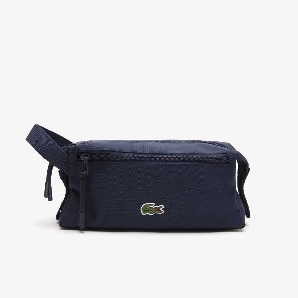 Peacoat Lacoste Zippered Toiletry Bag | LQVOHY-840