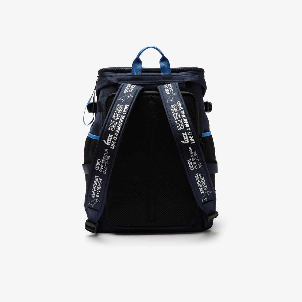 Peacoat Lacoste x Theo Curin Technical Canvas Backpack | QVAZUD-748