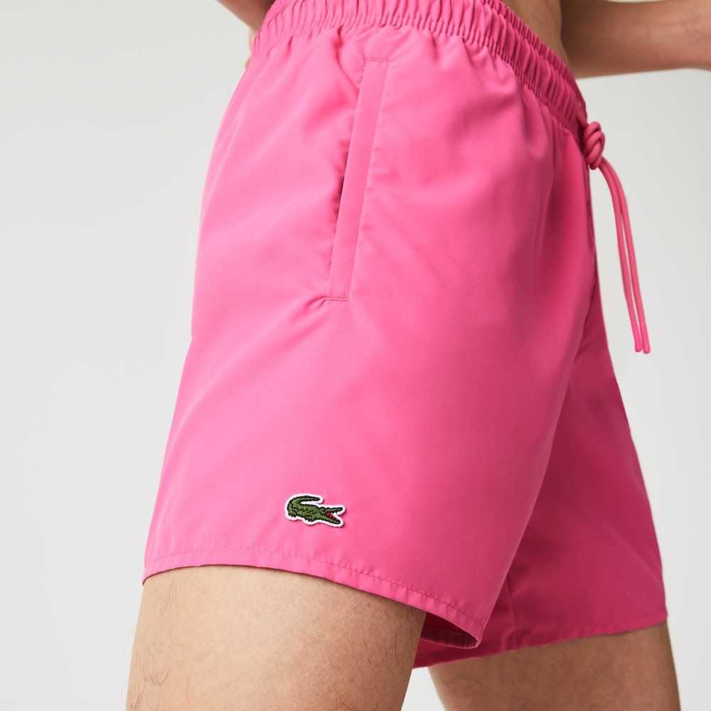 Pink / Green Lacoste Light Quick-Dry Swim Shorts | ULEMXN-096