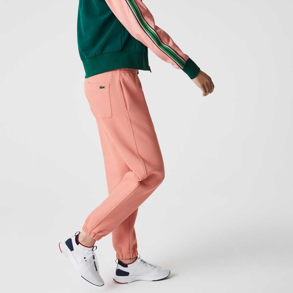 Pink Lacoste Blended Cotton Joggers | RPCXQJ-324