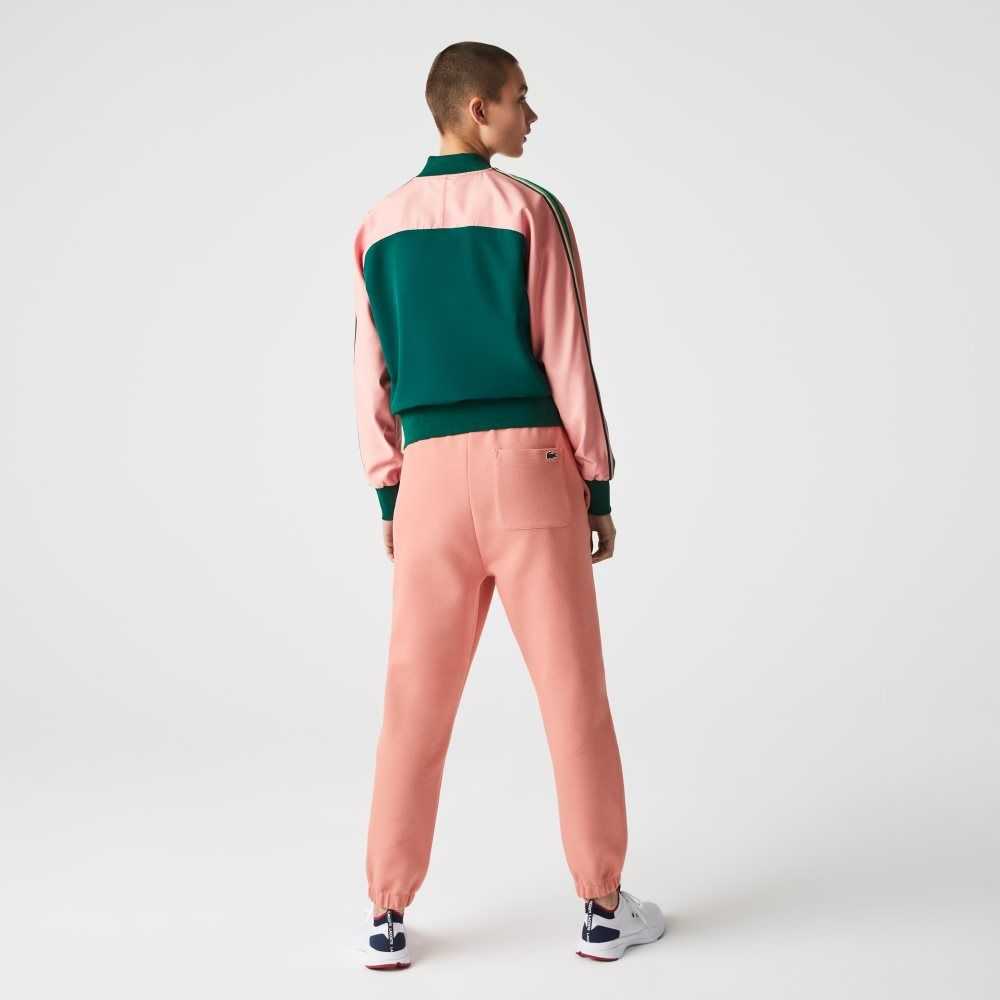 Pink Lacoste Blended Cotton Joggers | RPCXQJ-324