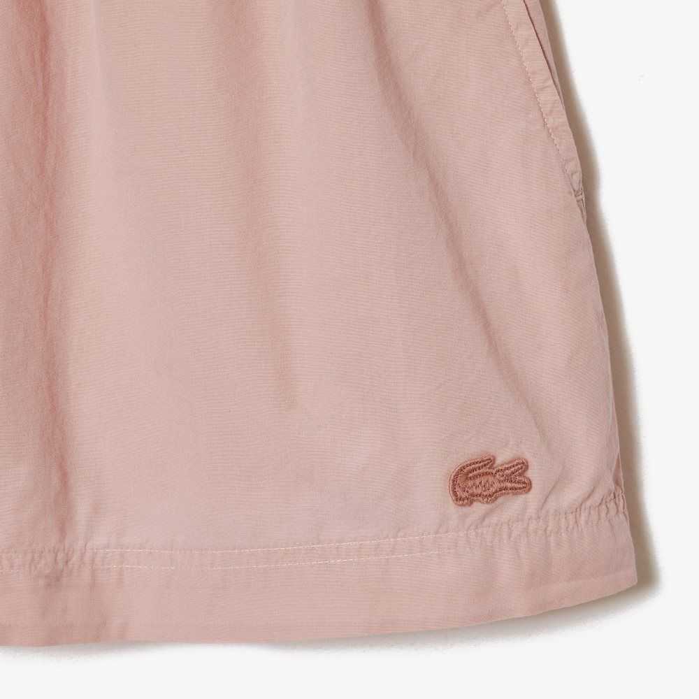 Pink Lacoste Cotton Poplin Shorts | SHEQJF-428