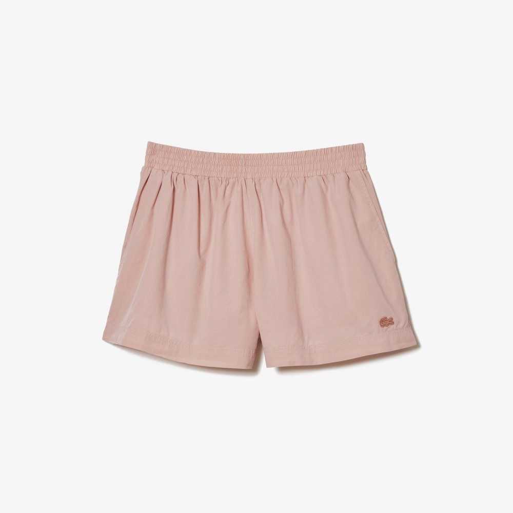 Pink Lacoste Cotton Poplin Shorts | SHEQJF-428