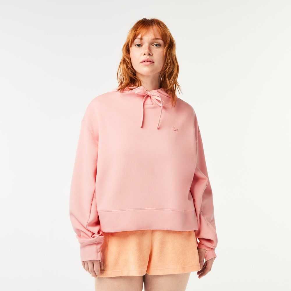 Pink Lacoste Hooded Sweatshirt | SZIXEL-392