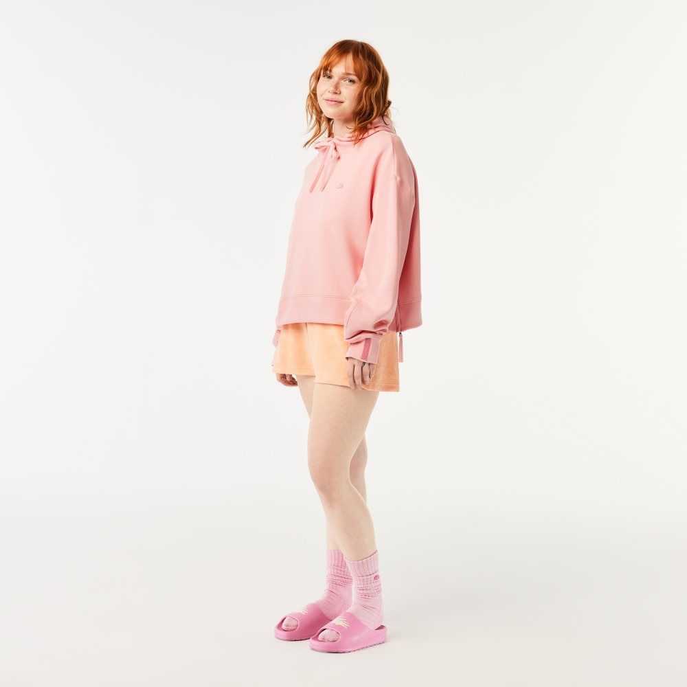 Pink Lacoste Hooded Sweatshirt | SZIXEL-392