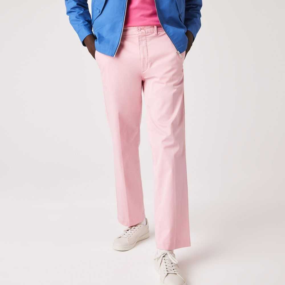 Pink Lacoste LIVE Organic Cotton Straight Chinos | VPNYTC-137