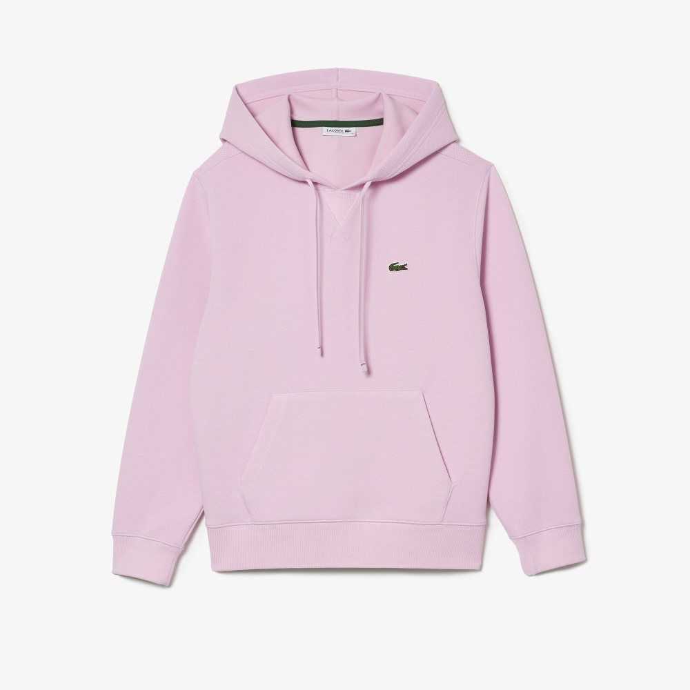 Pink Lacoste Loose Fit Hooded Cotton Blend Sweatshirt | MSTJAZ-253