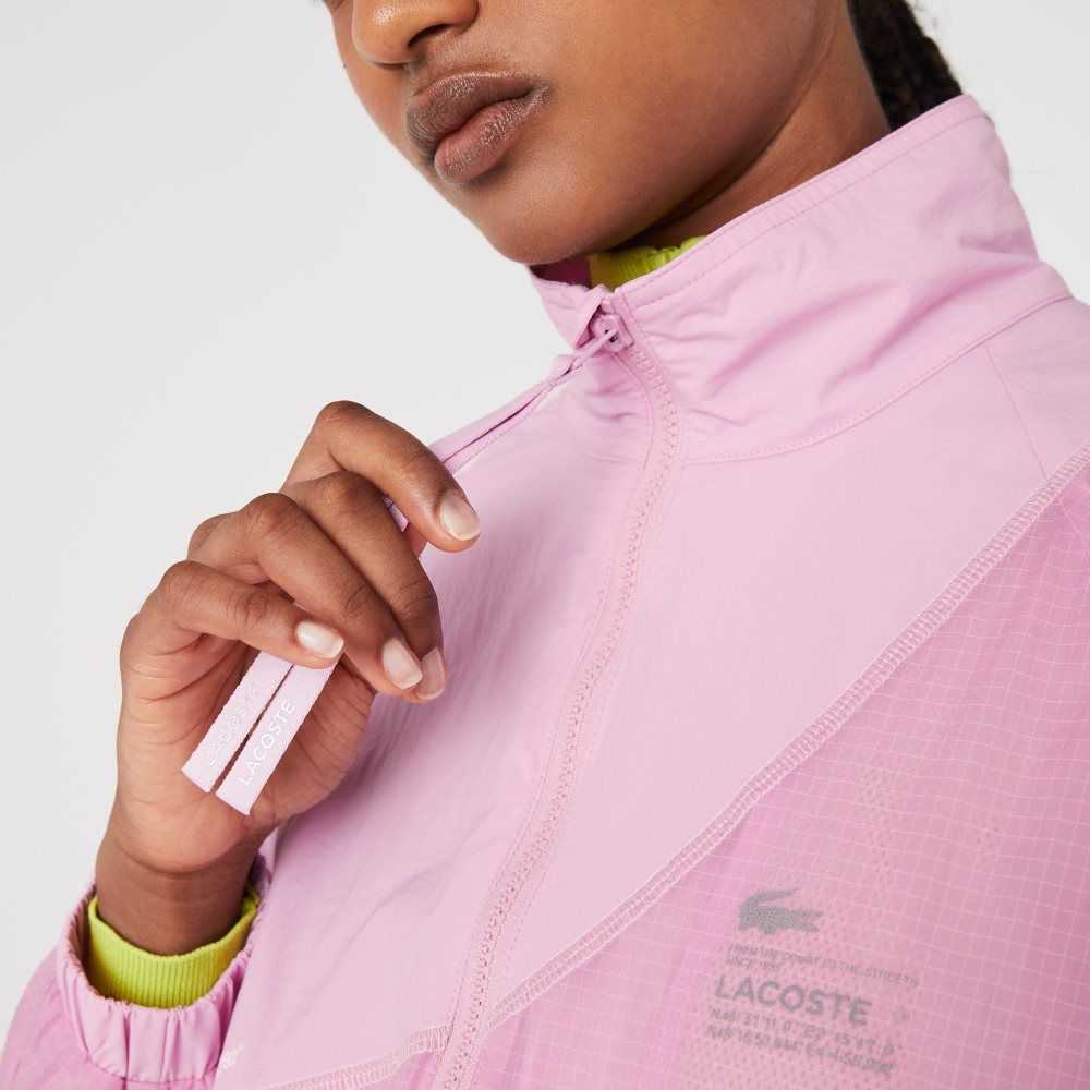 Pink Lacoste Mesh Lined Nylon Jacket | RXCFVN-201