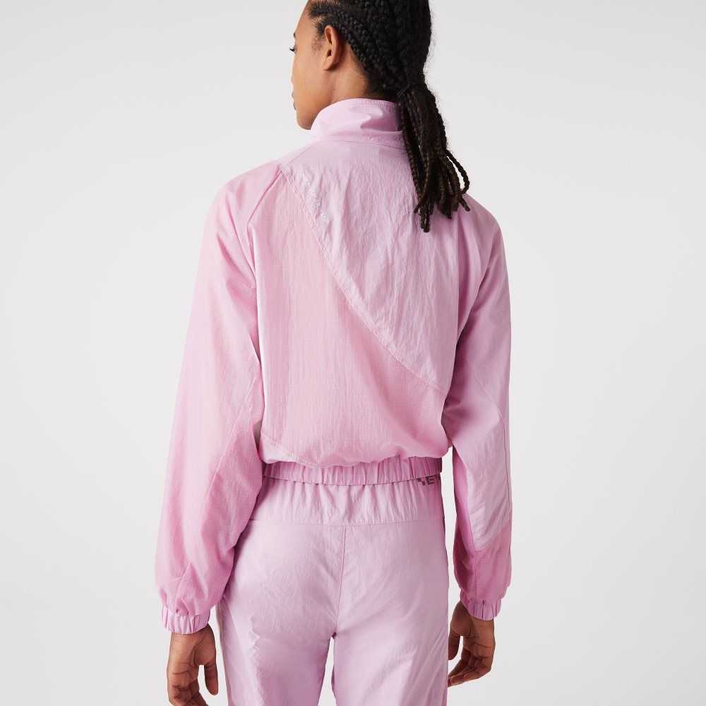 Pink Lacoste Mesh Lined Nylon Jacket | RXCFVN-201