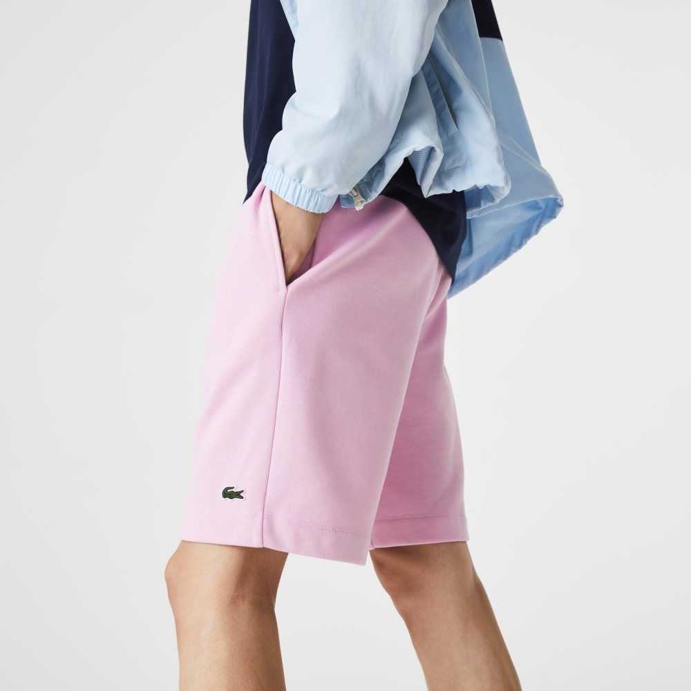 Pink Lacoste Organic Brushed Cotton Fleece Shorts | MAJIBE-721