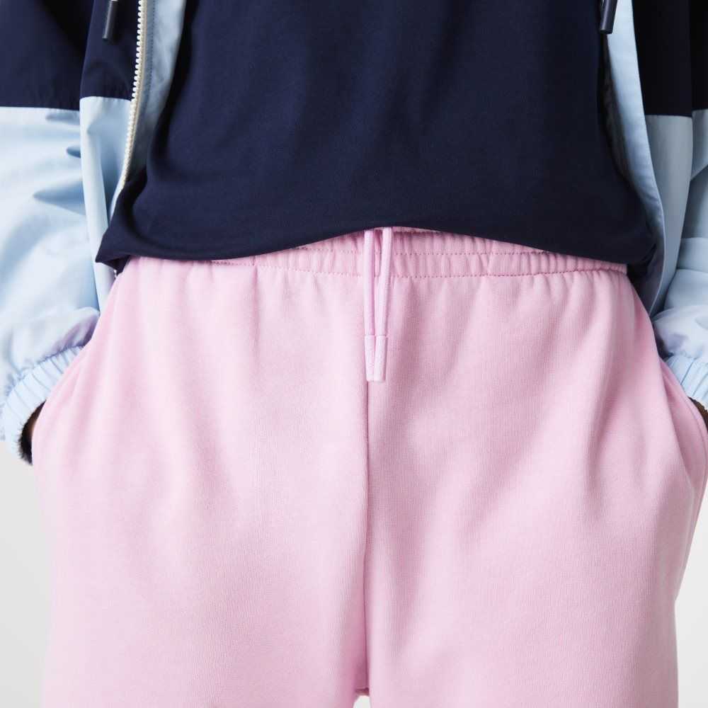 Pink Lacoste Organic Brushed Cotton Fleece Shorts | MAJIBE-721