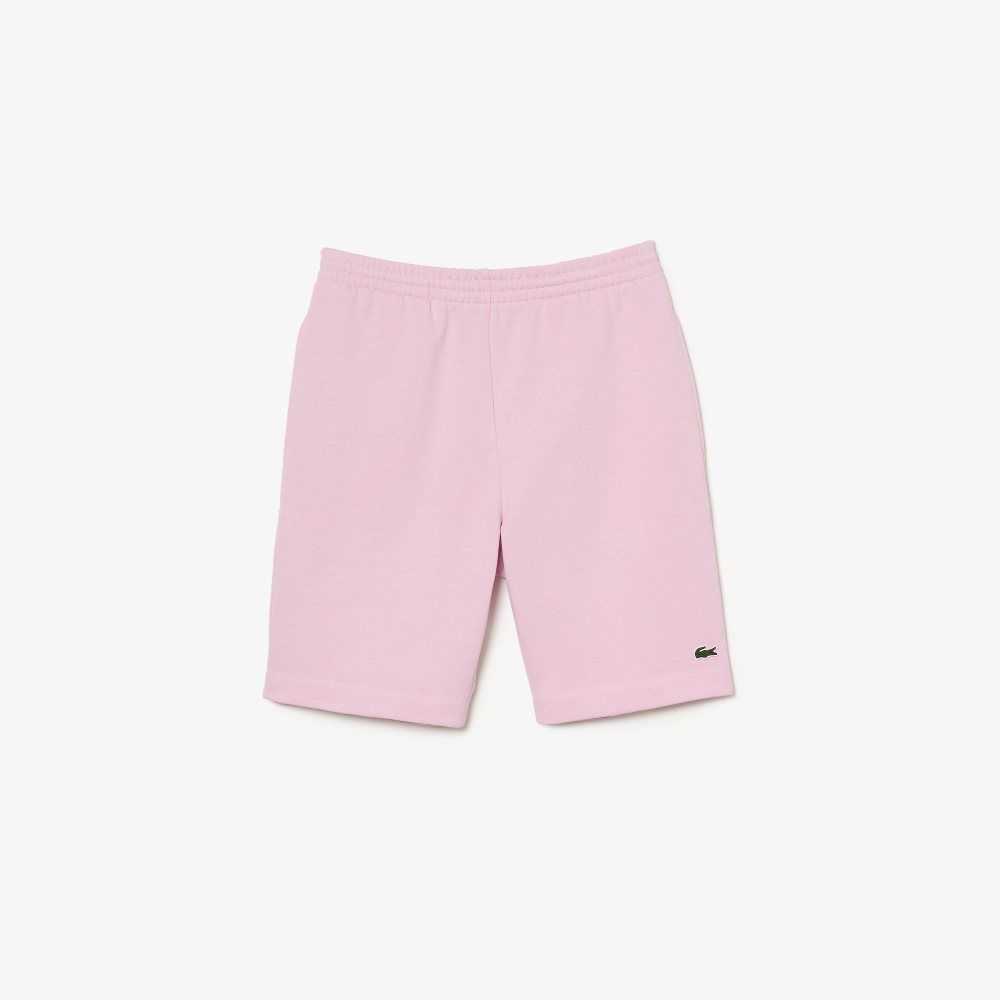 Pink Lacoste Organic Brushed Cotton Fleece Shorts | MAJIBE-721