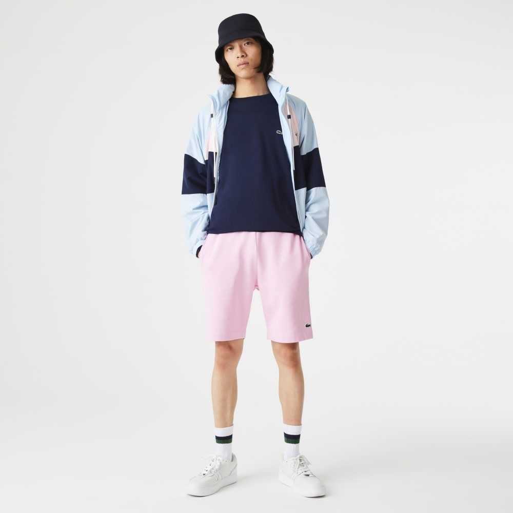 Pink Lacoste Organic Brushed Cotton Fleece Shorts | MAJIBE-721