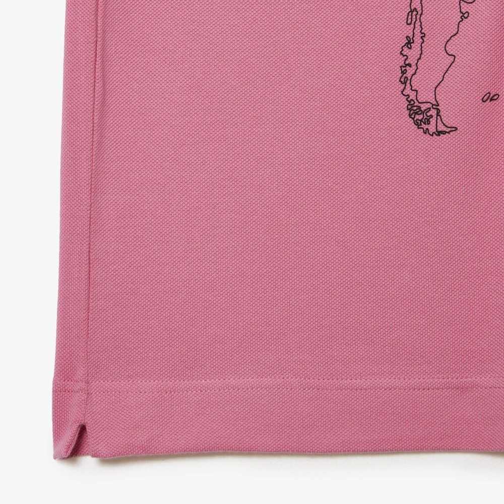 Pink Lacoste Original L.12.12 Planisphere Polo | MXFWSQ-846