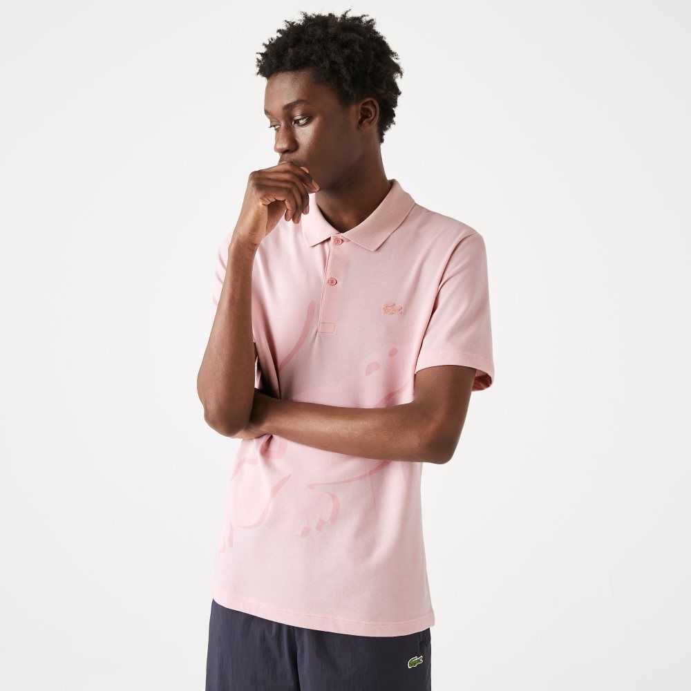 Pink Lacoste Regular Fit Stretch Organic Cotton Polo | SJORDK-207